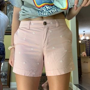 pink old navy shorts with daisies